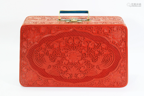 Rare Chinese Cinnabar Lacquer Cloisonne Case