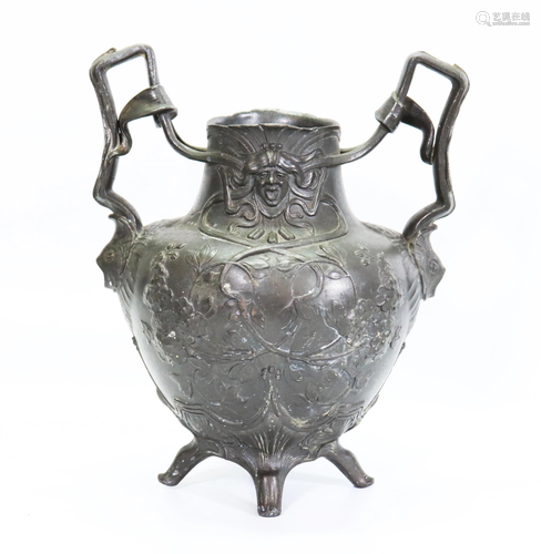 German Pewter Kayserzinn Type Art Nouveau Vase