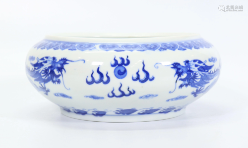 Chinese Blue & White Jingdezhen Porcelain Censer