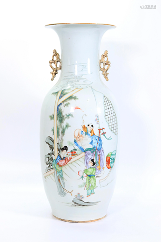 Large Chinese Enameled Porcelain Vase