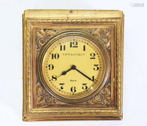 Tiffany & Co Medieval Design Bronze Desk Clock