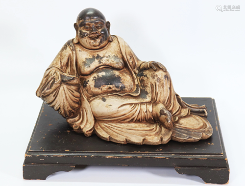 Chinese Composition Budai Buddha on Stand