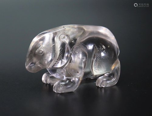 Chinese Rock Crystal Quartz Bear