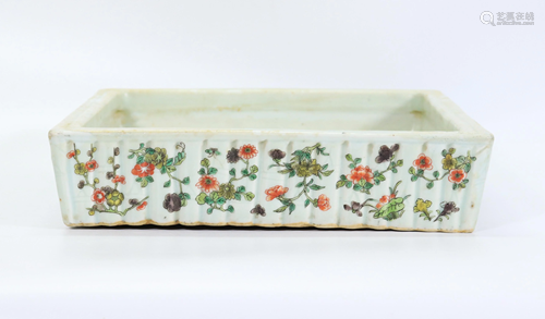 Chinese Enameled Square Porcelain Tray