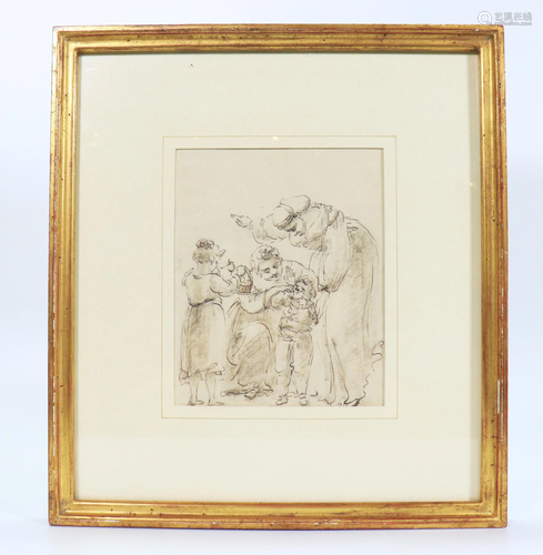 English School 18 C Rowlandson Ink Drawing