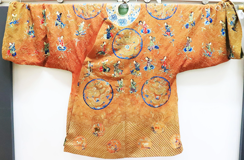 Chinese 19 C Daoist Gold 5-Claw Dragon Robe