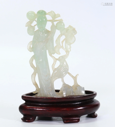 Chinese Icy Translucent Jadeite Lady Immortal