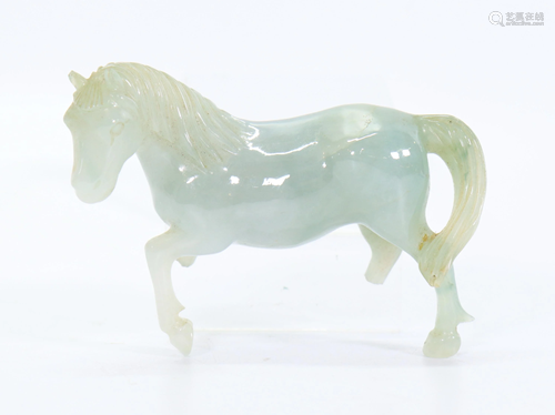 Chinese Carved Translucent Jadeite Horse