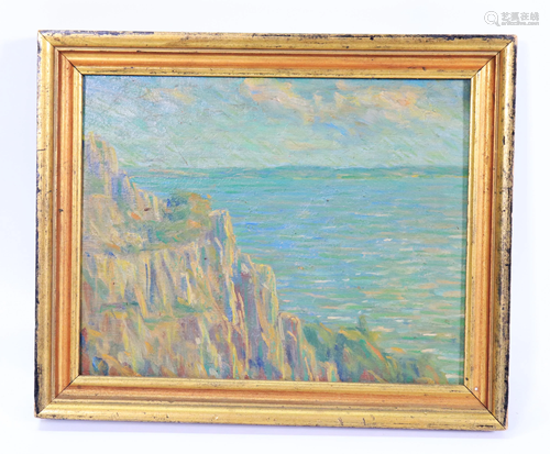 James Knox; Impressionist Cliffs; Oil on Board