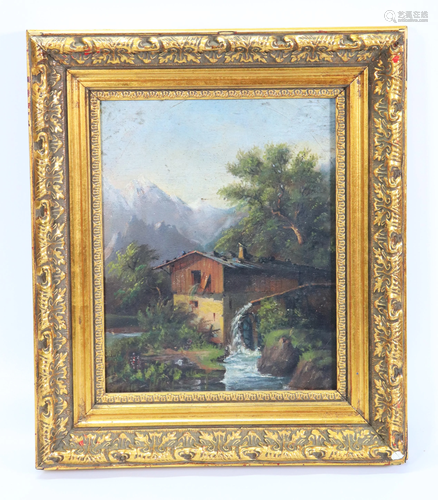 Switzerland; 19 C Alpine Water Mill; Oil Board