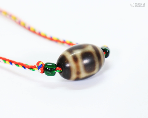 Tibetan Dzi Bead on Neck Cord