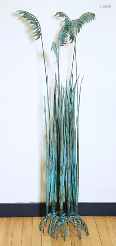 Modernist Artist Made Copper Based Grass Sculpture