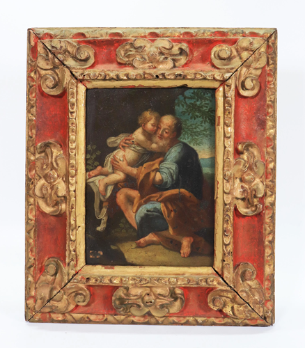 Italian 17 C Oil on Copper; Spanish 17 C Frame