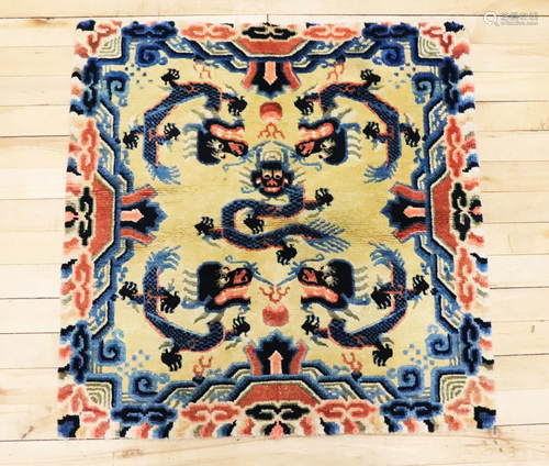 Tibetan 5-Claw 5 Dragon Wool Square Carpet Mat