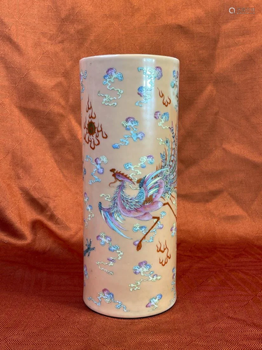 Chinese Porcelain Hat Vase with Dragon DÃ©cor