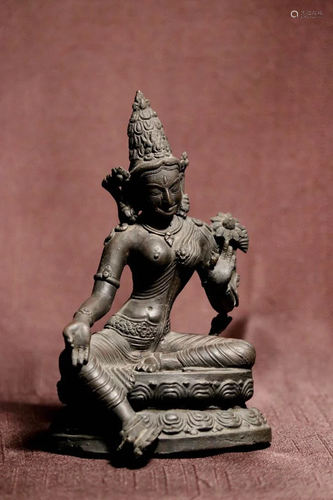 Tibet Nepalese Bronze Seated Tara