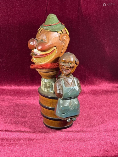 Anri Wood Carving - Clown with Cigar