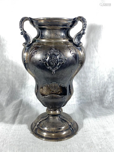 Continental 800 Silver Tri Handle Vase