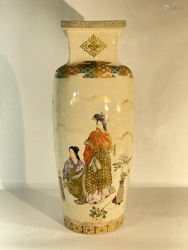 Stunning Japanese Signed Satsuma Vase - Scholars