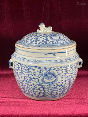 Chinese Blue White Porcelain Jar with Cover