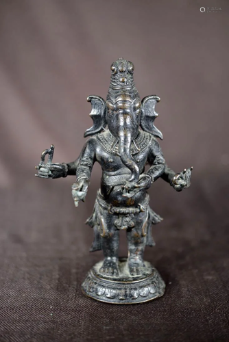 Indian Bronze Standing Ganesh