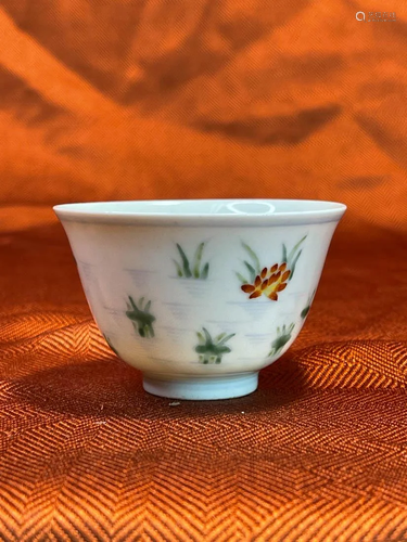 Chinese Doucai Porcelain Wine Cup