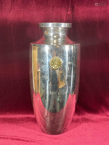 Japanese Imperial Sterling Silver Vase with