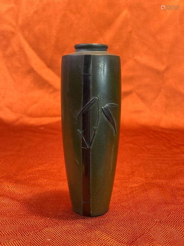 Japanese Mixed Metal Bronze Vase - Bamboo