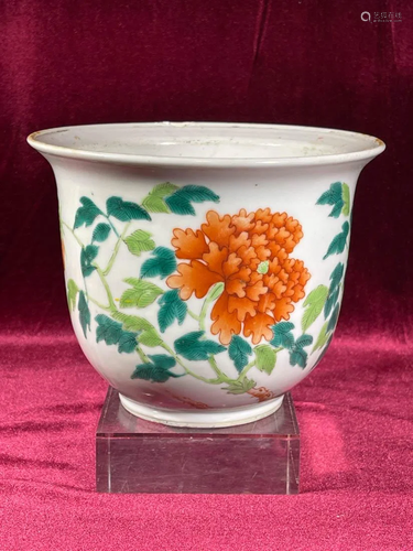 Chinese Porcelain Planter with Peony