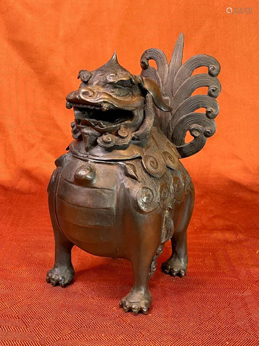 Chinese Bronze Buddhist Foolion Censer