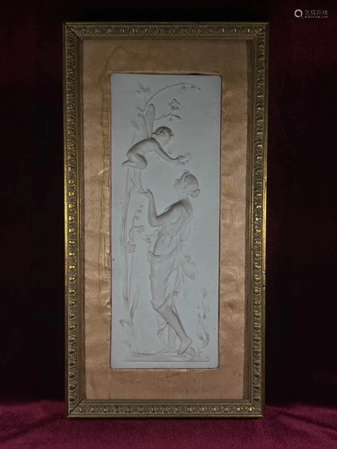 Continental Bisque Porcelain Tile of Lady