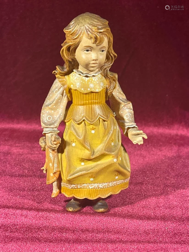 Anri Wood Carving - Little Girl 25/4000