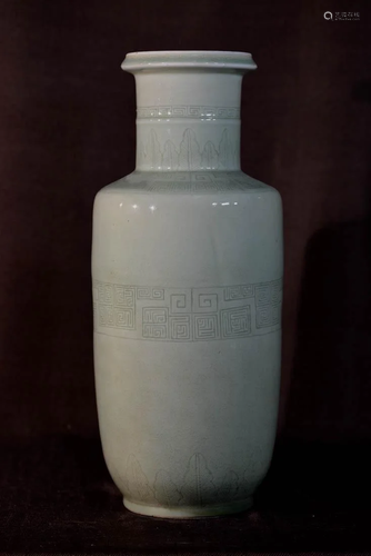 Chinese Celadon Rouleat Vase