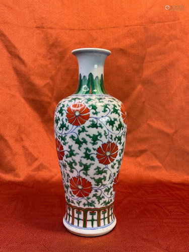 Chinese Porcelain Vase with Doucai Glaze