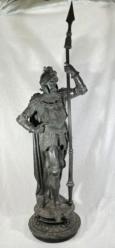 Impressive Large Bronze Sculpture of a Knight