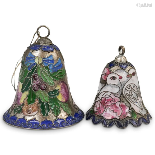 (2 Pc) Chinese Enamel Cloisonne Dinner Bells