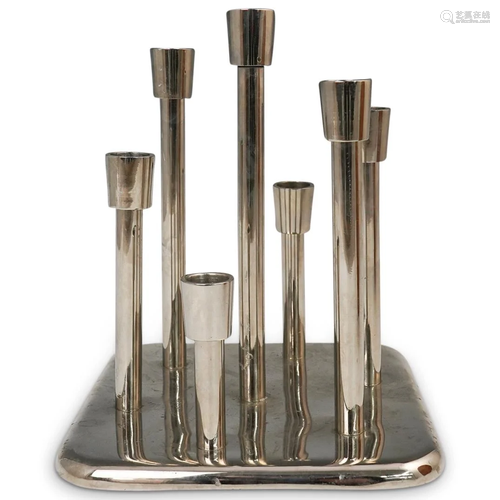 Danish Mid Century Silver Plated Candle Holder