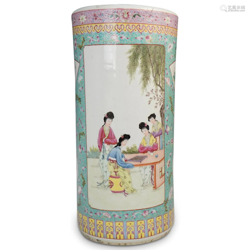 Antique Chinese Famille Rose Umbrella Stand