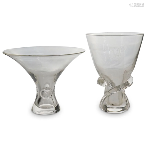 (2Pc) Steuben Crystal Compotes