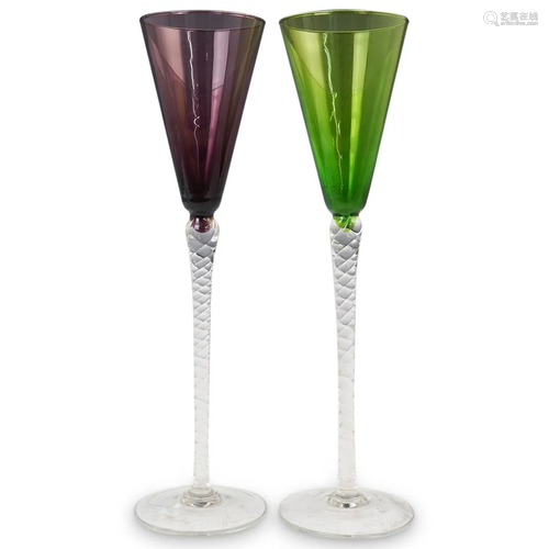 (2 Pc) Large Murano Color Glasses