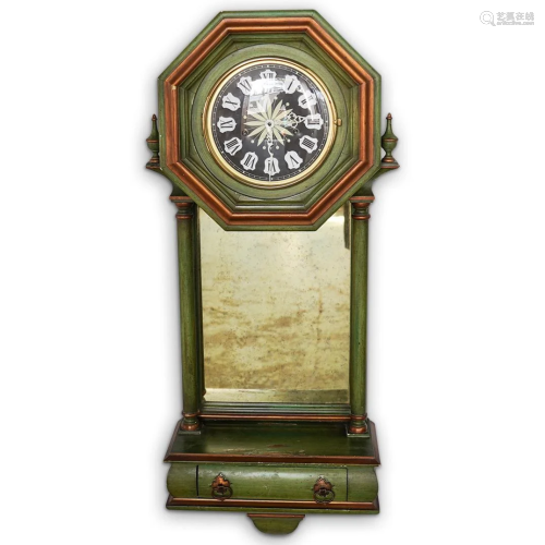 Colonial Manufacturing Ebonized Wood Wall Clock