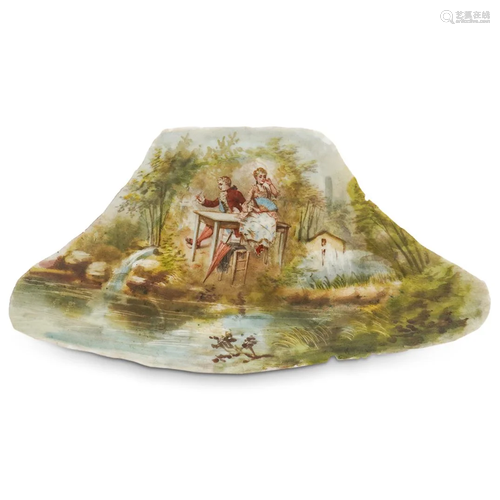 French Hand Painted Porcelain Tableau