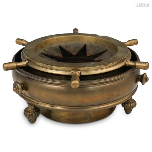 Brass Ship Wheel Cigar Ashtray