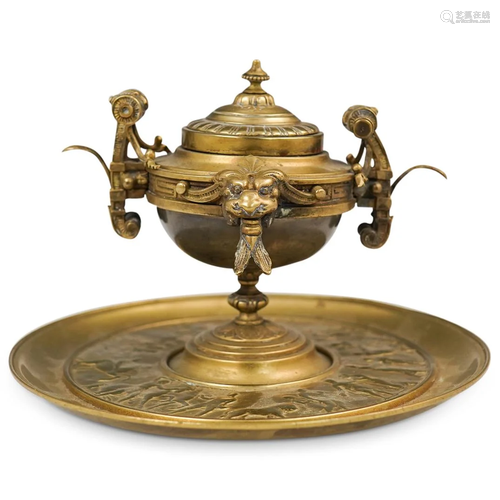 Italian Brass Inkwell