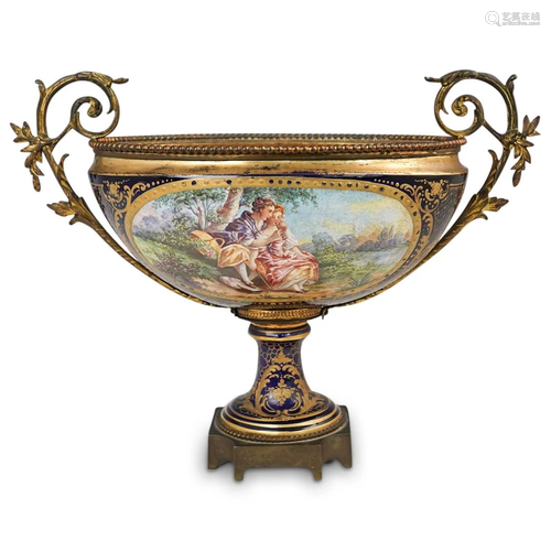 French Sevres Style Porcelain Centerpiece