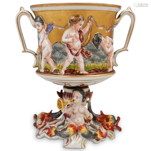 Capodimonte Figural Porcelain Chalice