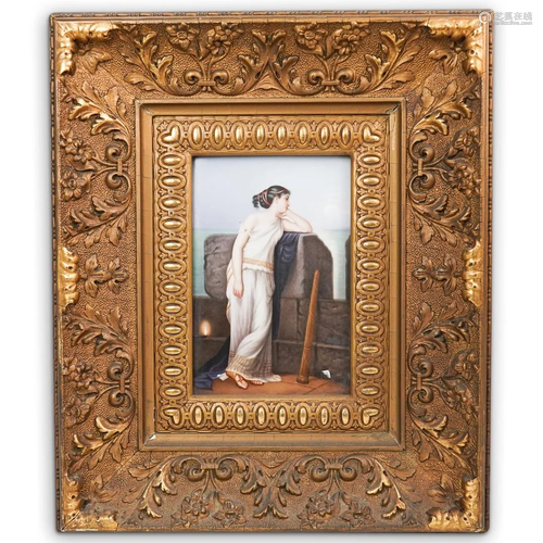 German Framed Porcelain Plaque