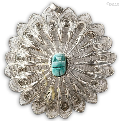 Silver Egyptian Style Scarab Pendant