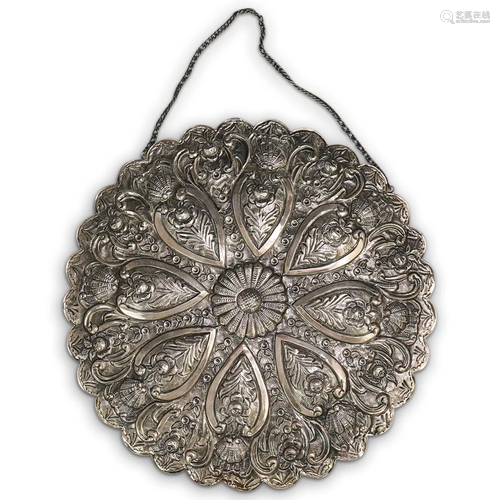 900 Silver Repousse Wall Mirror