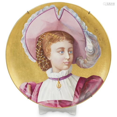 French Painted Porcelain Charger